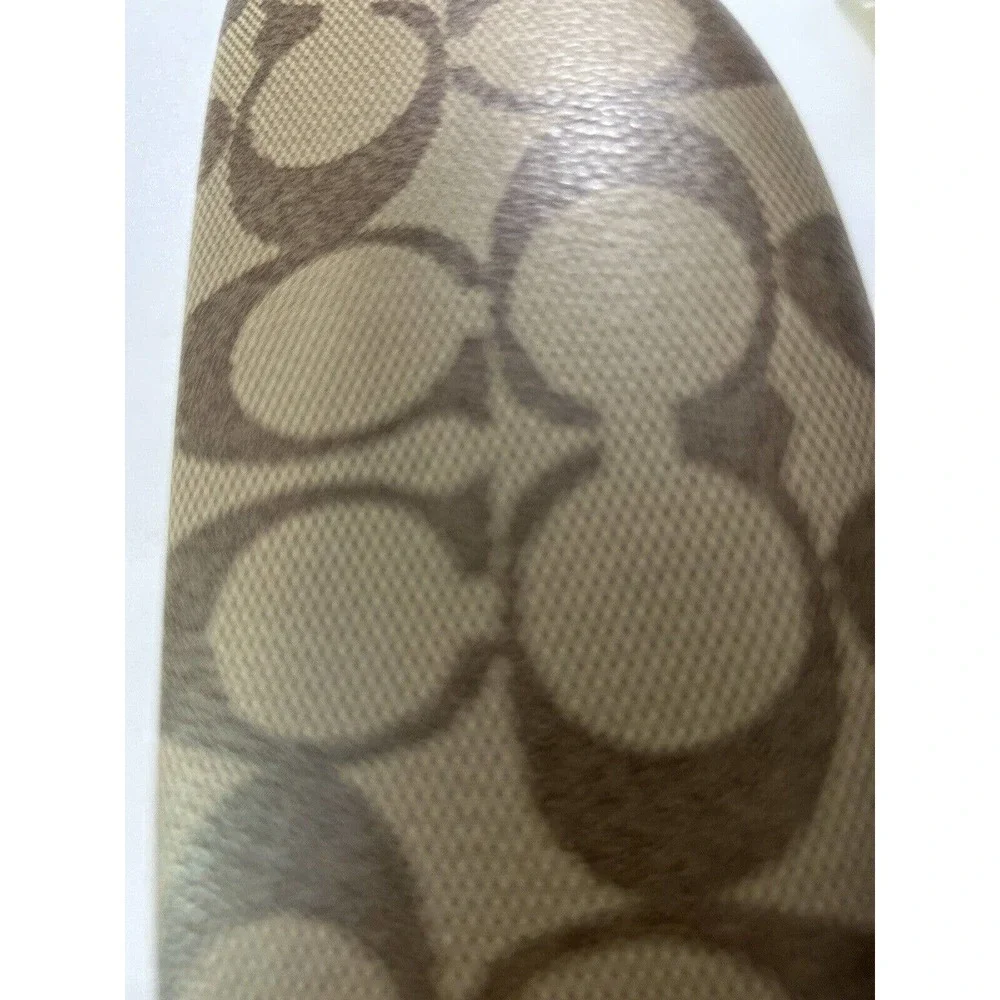 Coach Signature C Monogram Tan Brown Hard Clamshell Eye Glasses Sunglasses Case - Picture 7 of 11